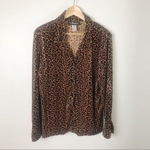 Vintage Tops - Vintage 90’s Velvet Velour Leopard Blouse Vintage Tops - Vintage 90’s Velvet Velour Leopard Blouse